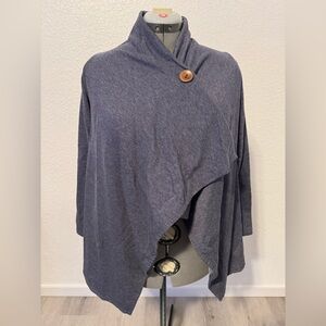 Bobeau Wrap Cardigan Blue Heather Size Extra Small
